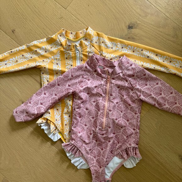 Little Fins Swimuit rashguard with ruffle - Picture 2 of 2